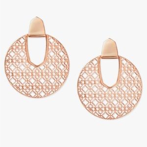 BRAND NEW Kendra Scott Diane Rose Gold Filigree Statement Earrings NEVER WORN